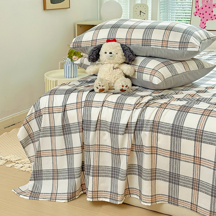 91家纺网 家纺一手货源 找家纺 新印象 2025新款ins博主风亲肤棉单床单床单单品-无印风 苏黎世