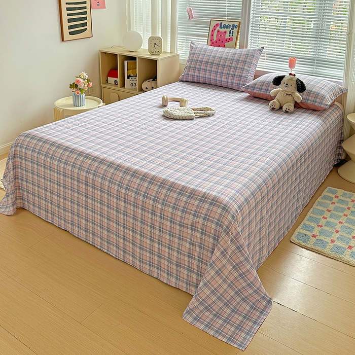 91家纺网 家纺一手货源 找家纺 新印象 2025新款ins博主风亲肤棉单床单床单单品-无印风 芝加哥