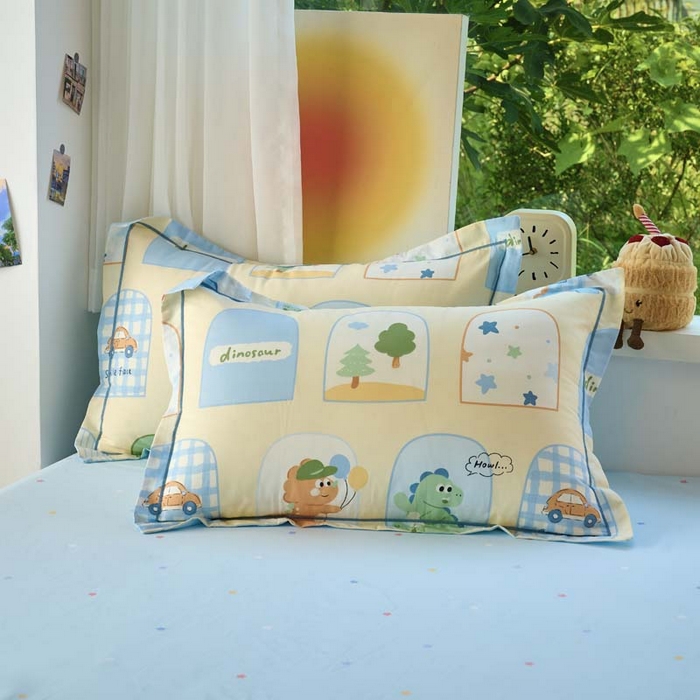 91家纺网 家纺一手货源 找家纺 铭博家纺 新款直播爆款网红全棉四件套13070印花吊边一字绣纯棉被套工艺款 童龙记