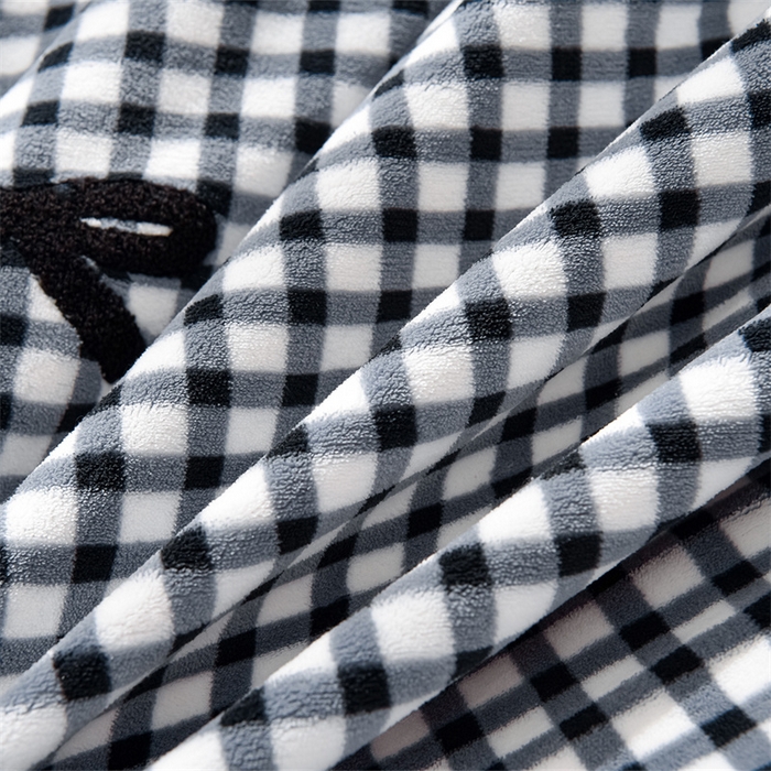 91家纺网 家纺一手货源 找家纺 （总）炫拼家纺 2025新款法式蝴蝶结毛巾绣韩版加厚小格子花边牛奶绒四件套