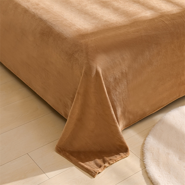 91家纺网 家纺一手货源 找家纺 炫拼家纺 2025新款法式蝴蝶结毛巾绣韩版加厚小格子花边牛奶绒四件套 法式蝴蝶结-咖