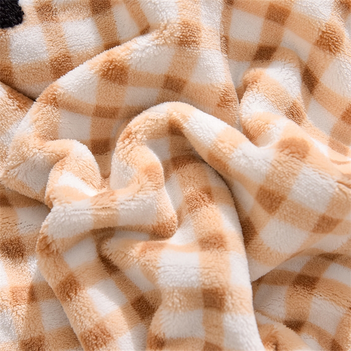 91家纺网 家纺一手货源 找家纺 炫拼家纺 2025新款法式蝴蝶结毛巾绣韩版加厚小格子花边牛奶绒四件套 法式蝴蝶结-咖