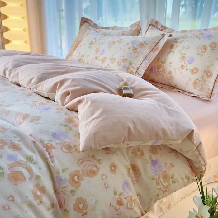 91家纺网 家纺一手货源 找家纺 铭博家纺 2025新款直播热款全棉吊边一字绣工艺款13070印花全棉单床单 浮云花浔