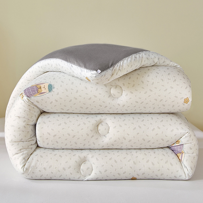 91家纺网 家纺一手货源 找家纺 梦恬佳 2025新款软糯牛奶丝小提花针织棉冬被春秋被被子被芯 大耳朵兔