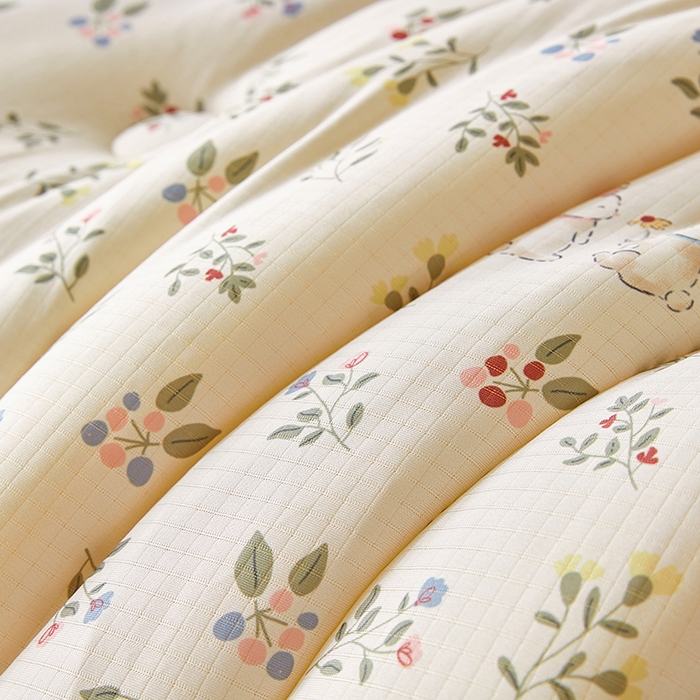 91家纺网 家纺一手货源 找家纺 梦恬佳 2025新款软糯牛奶丝小提花针织棉冬被春秋被被子被芯 春日小兔