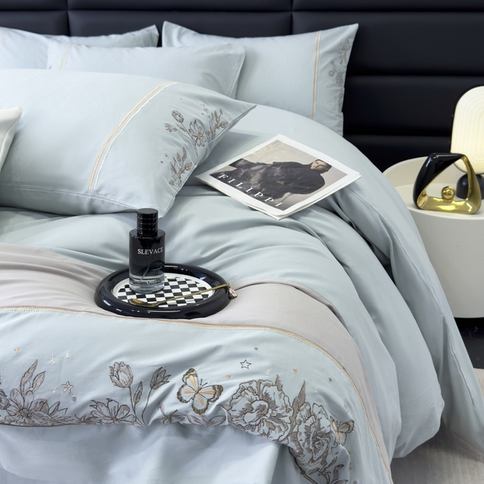 91家纺网 家纺一手货源 找家纺 （总）苏美 2025新款加厚全棉绣花四件套-铃兰