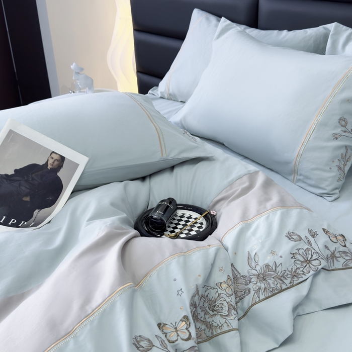 91家纺网 家纺一手货源 找家纺 （总）苏美 2025新款加厚全棉绣花四件套-铃兰