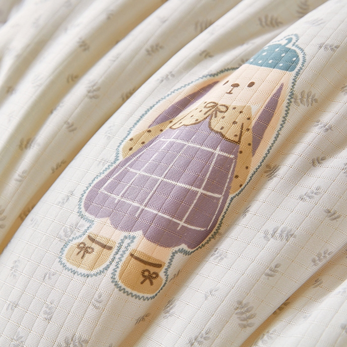 91家纺网 家纺一手货源 找家纺 梦恬佳 2025新款软糯牛奶丝小提花针织棉冬被春秋被被子被芯 大耳朵兔