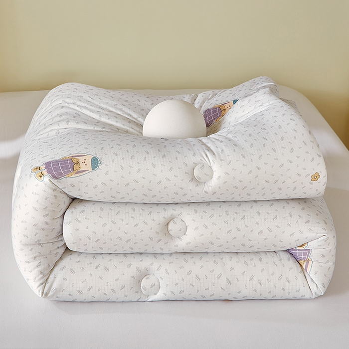 91家纺网 家纺一手货源 找家纺 梦恬佳 2025新款软糯牛奶丝小提花针织棉冬被春秋被被子被芯 大耳朵兔