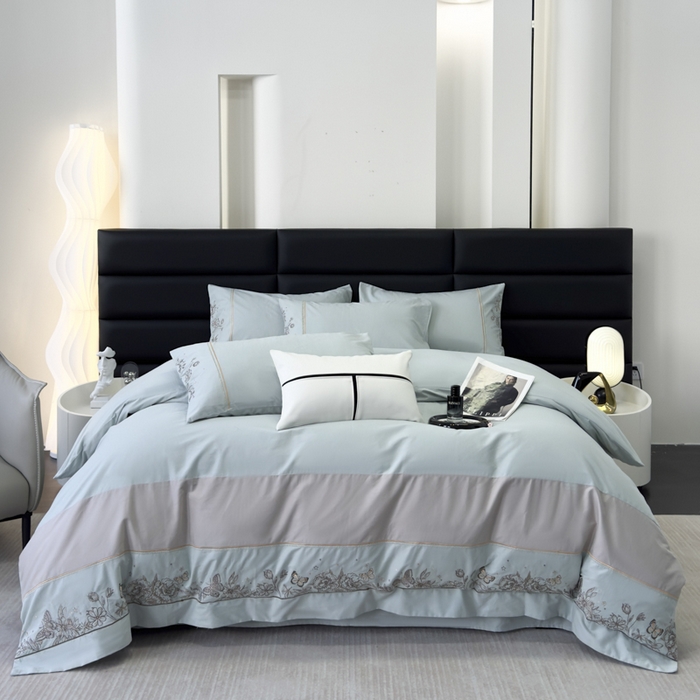 苏美 2025新款加厚全棉绣花四件套-铃兰 铃兰-繁星蓝