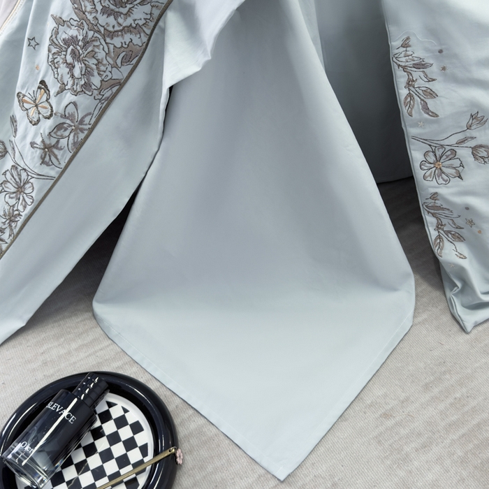 91家纺网 家纺一手货源 找家纺 苏美 2025新款加厚全棉绣花四件套-铃兰 铃兰-繁星蓝