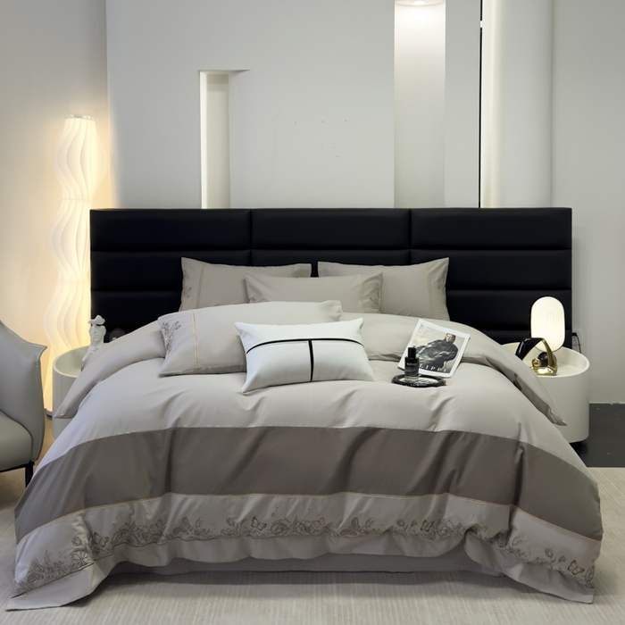 苏美 2025新款加厚全棉绣花四件套-铃兰 铃兰-高级灰