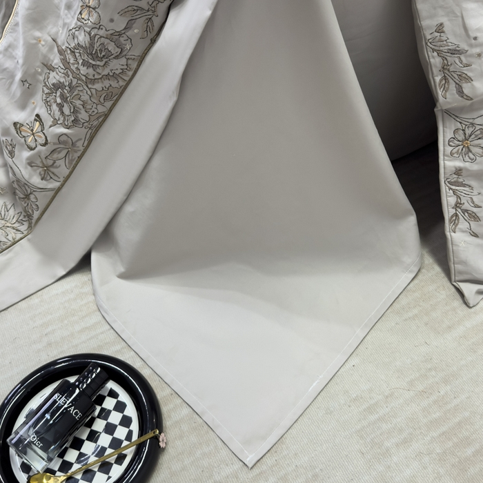 91家纺网 家纺一手货源 找家纺 苏美 2025新款加厚全棉绣花四件套-铃兰 铃兰-高级灰