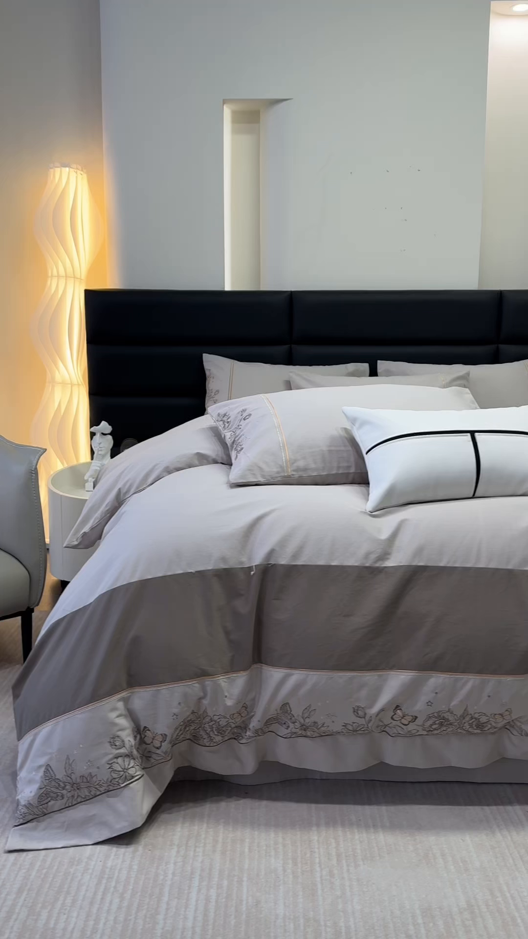 91家纺网 家纺一手货源 找家纺 苏美 2025新款加厚全棉绣花四件套-铃兰 铃兰-高级灰