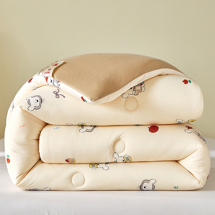 梦恬佳 2025新款软糯牛奶丝小提花针织棉冬被春秋被被子被芯 哈喽小狗