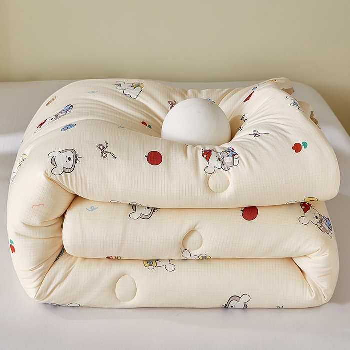 91家纺网 家纺一手货源 找家纺 梦恬佳 2025新款软糯牛奶丝小提花针织棉冬被春秋被被子被芯 哈喽小狗