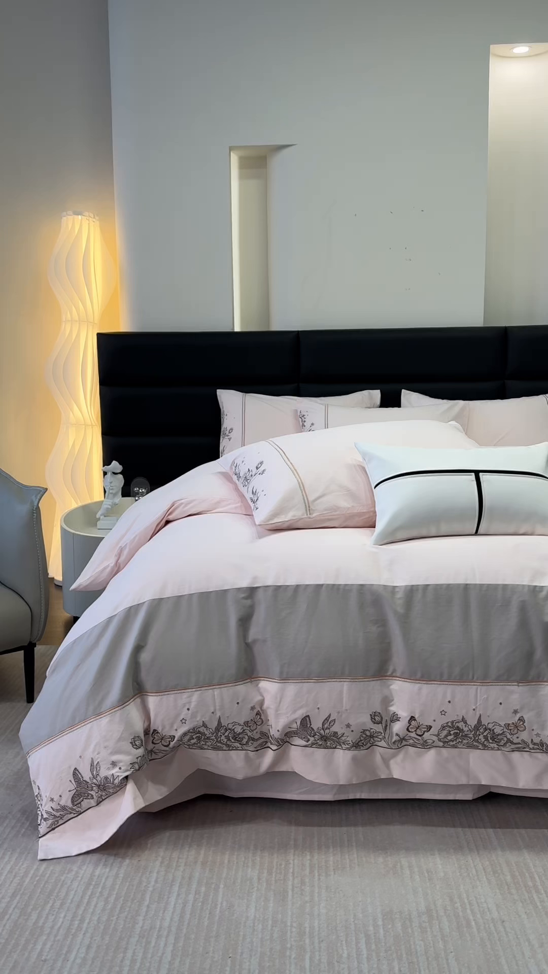 91家纺网 家纺一手货源 找家纺 苏美 2025新款加厚全棉绣花四件套-铃兰 铃兰-温柔粉