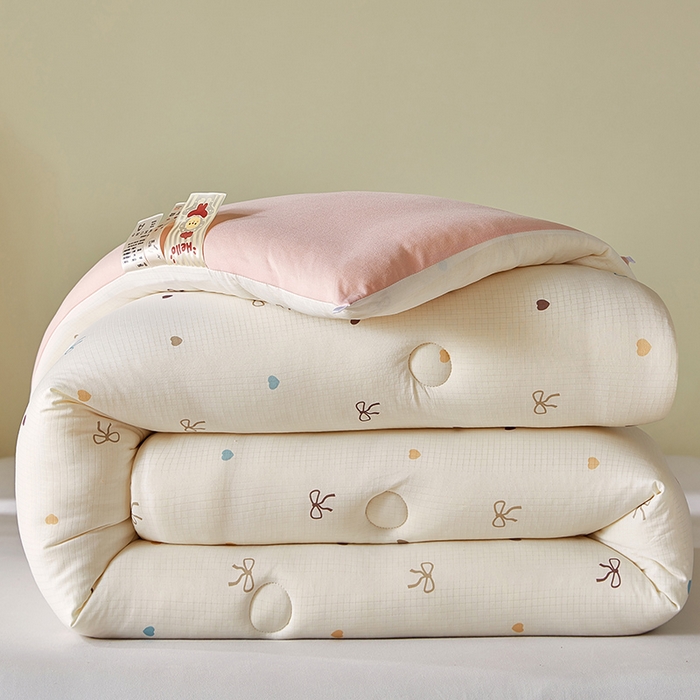 梦恬佳 2025新款软糯牛奶丝小提花针织棉冬被春秋被被子被芯 小美满