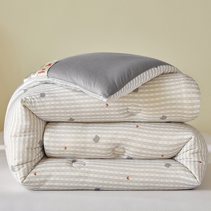 梦恬佳 2025新款软糯牛奶丝小提花针织棉冬被春秋被被子被芯 熊可爱