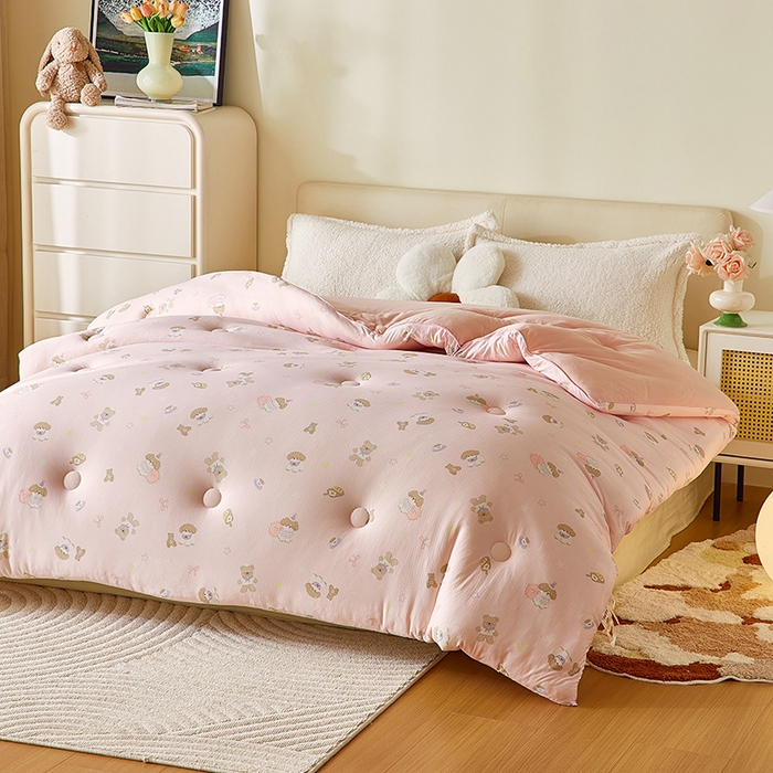 91家纺网 家纺一手货源 找家纺 梦恬佳 2025新款软糯牛奶丝小提花针织棉冬被春秋被被子被芯 元气森林