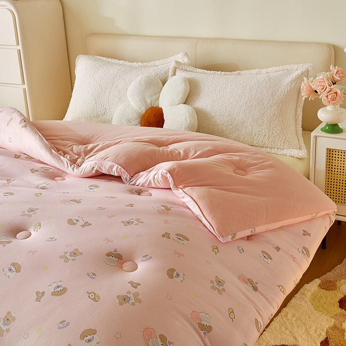 91家纺网 家纺一手货源 找家纺 梦恬佳 2025新款软糯牛奶丝小提花针织棉冬被春秋被被子被芯 元气森林