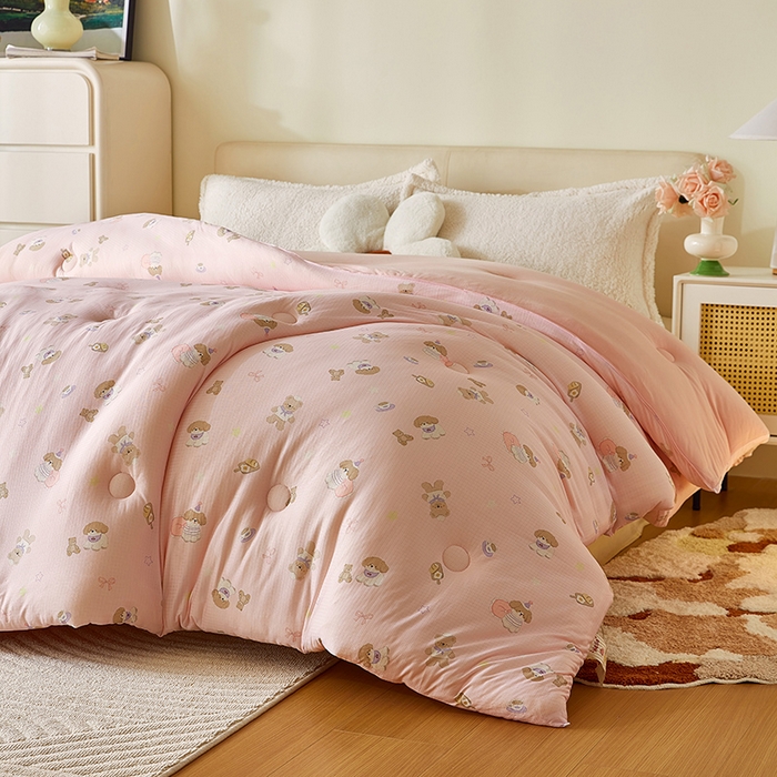 91家纺网 家纺一手货源 找家纺 梦恬佳 2025新款软糯牛奶丝小提花针织棉冬被春秋被被子被芯 元气森林