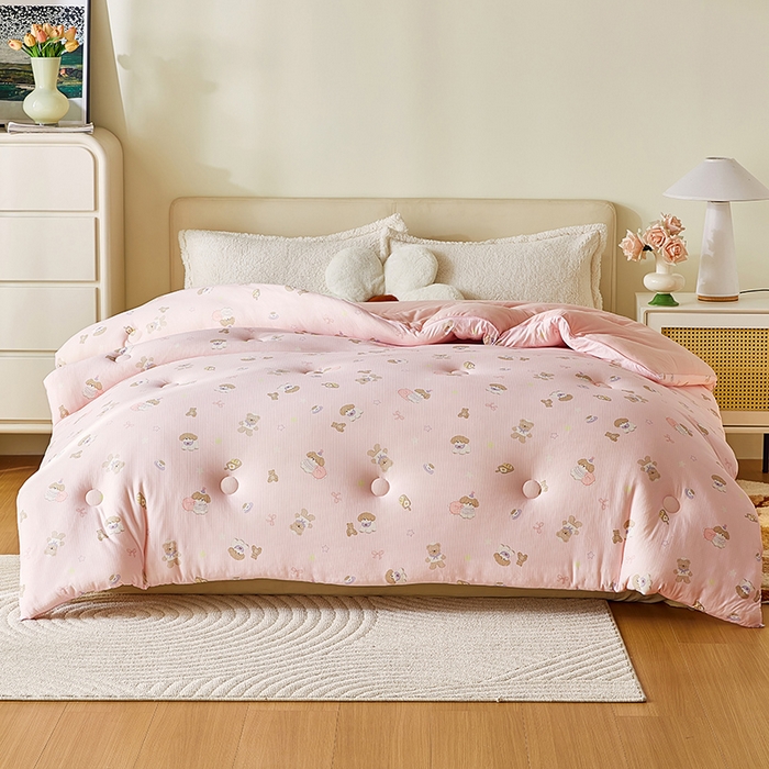 91家纺网 家纺一手货源 找家纺 梦恬佳 2025新款软糯牛奶丝小提花针织棉冬被春秋被被子被芯 元气森林