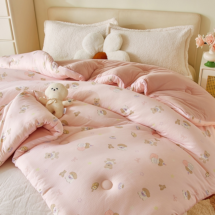 91家纺网 家纺一手货源 找家纺 梦恬佳 2025新款软糯牛奶丝小提花针织棉冬被春秋被被子被芯 元气森林