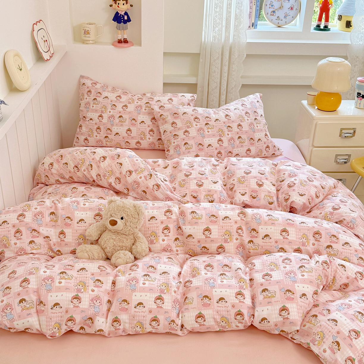 91家纺网 家纺一手货源 找家纺 （总）麦伦 2025年新品 --全棉有氧双层纱简约款系列