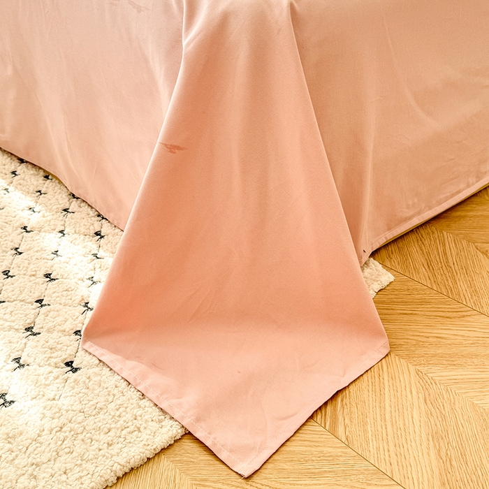 91家纺网 家纺一手货源 找家纺 千朵 2025新款全棉磨毛四件套 香漫豆沙