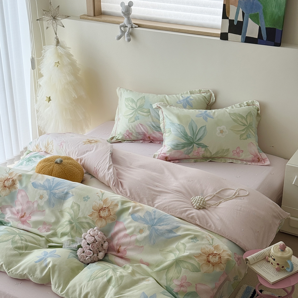 91家纺网 家纺一手货源 找家纺 于果 2025新款全棉13070四件套10） 玉兰小景