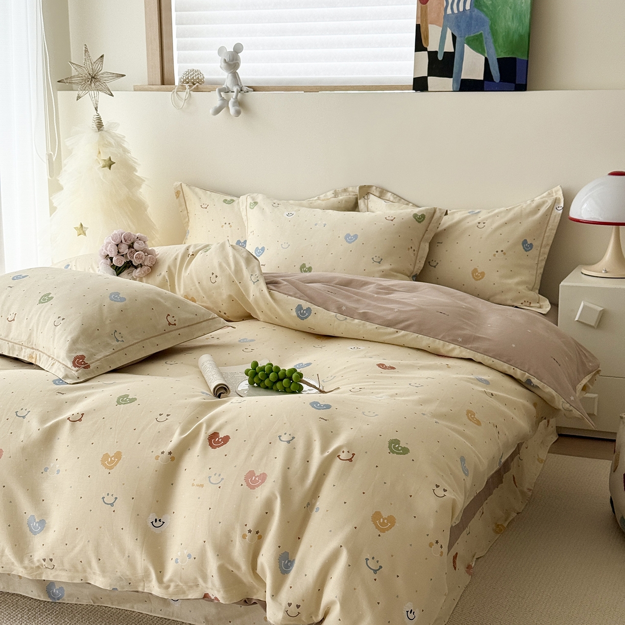 91家纺网 家纺一手货源 找家纺 于果 2025新款全棉13070四件套10） 温暖笑脸