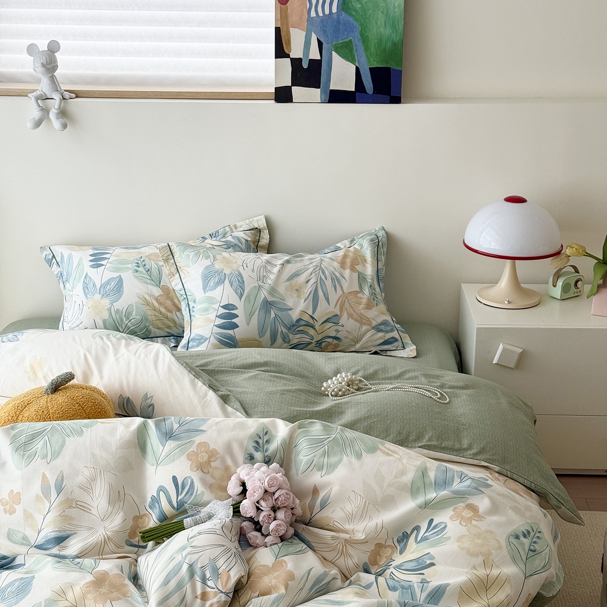 91家纺网 家纺一手货源 找家纺 于果 2025新款全棉13070四件套10） 珊瑚芦苇