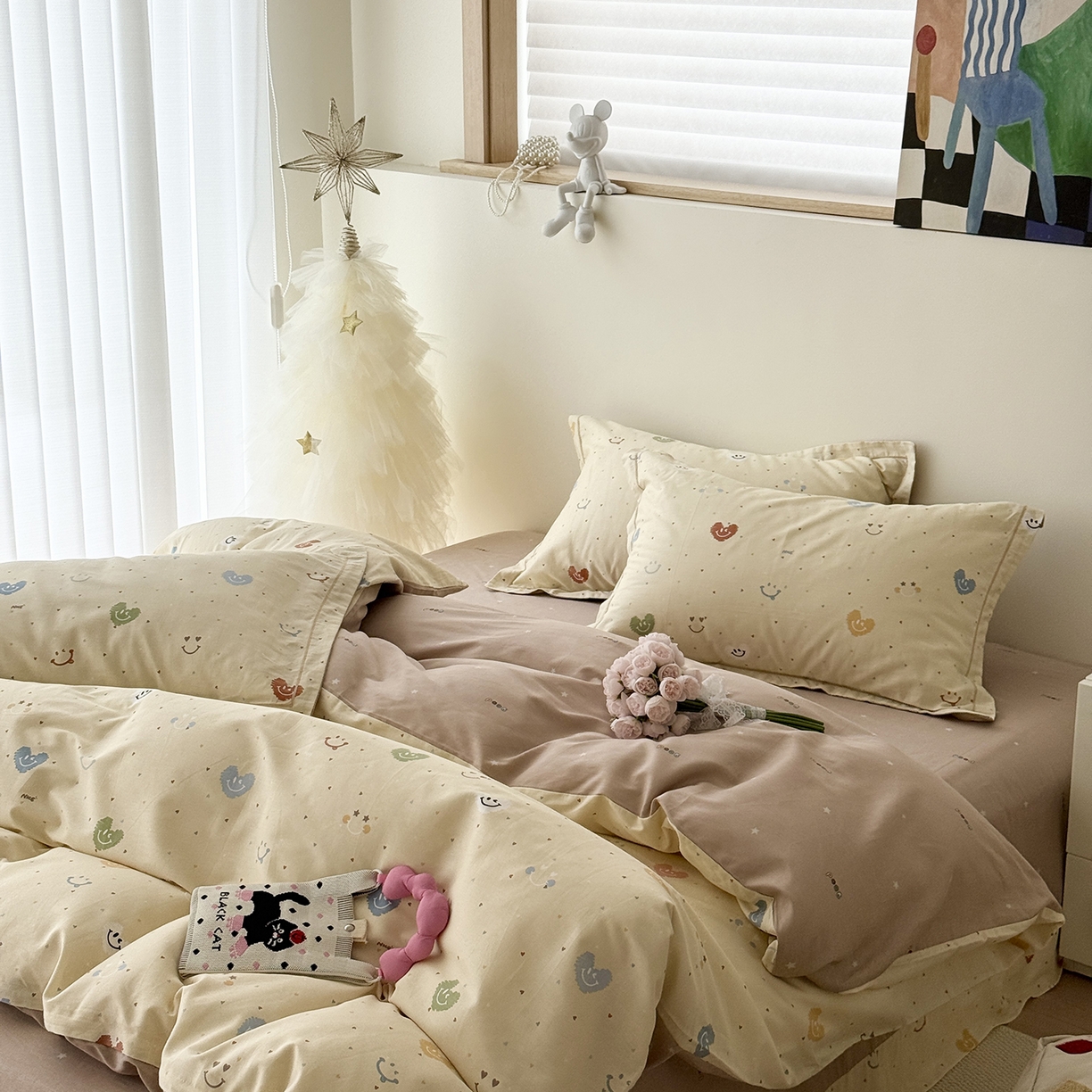 91家纺网 家纺一手货源 找家纺 于果 2025新款全棉13070四件套10） 温暖笑脸