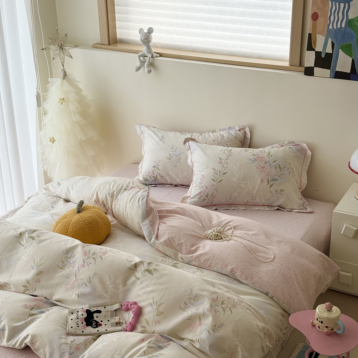 91家纺网 家纺一手货源 找家纺 于果 2025新款全棉13070四件套10） 拾柒花悸