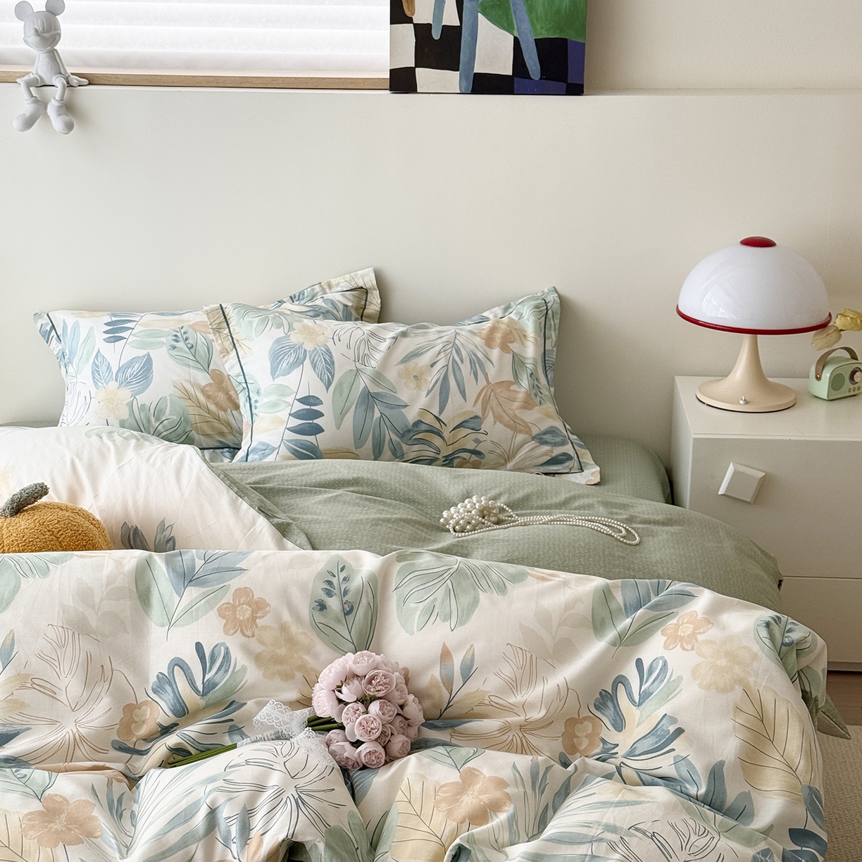 91家纺网 家纺一手货源 找家纺 于果 2025新款全棉13070四件套10） 珊瑚芦苇