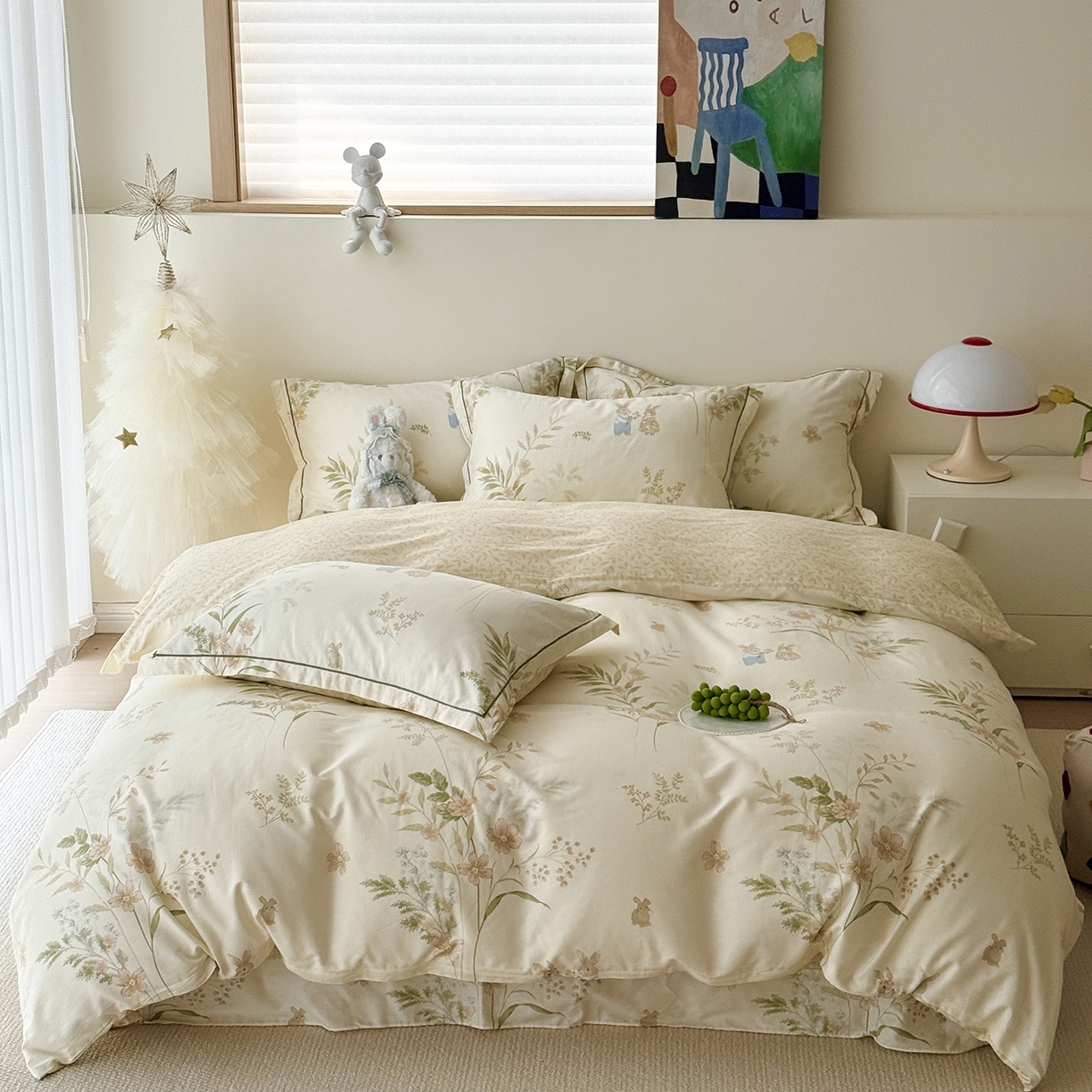 于果 2025新款全棉13070四件套10） 麦香兔园