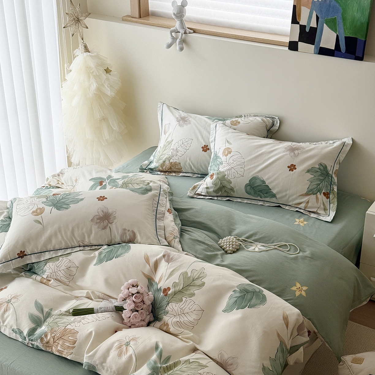 91家纺网 家纺一手货源 找家纺 于果 2025新款全棉13070四件套10） 晨枝摇