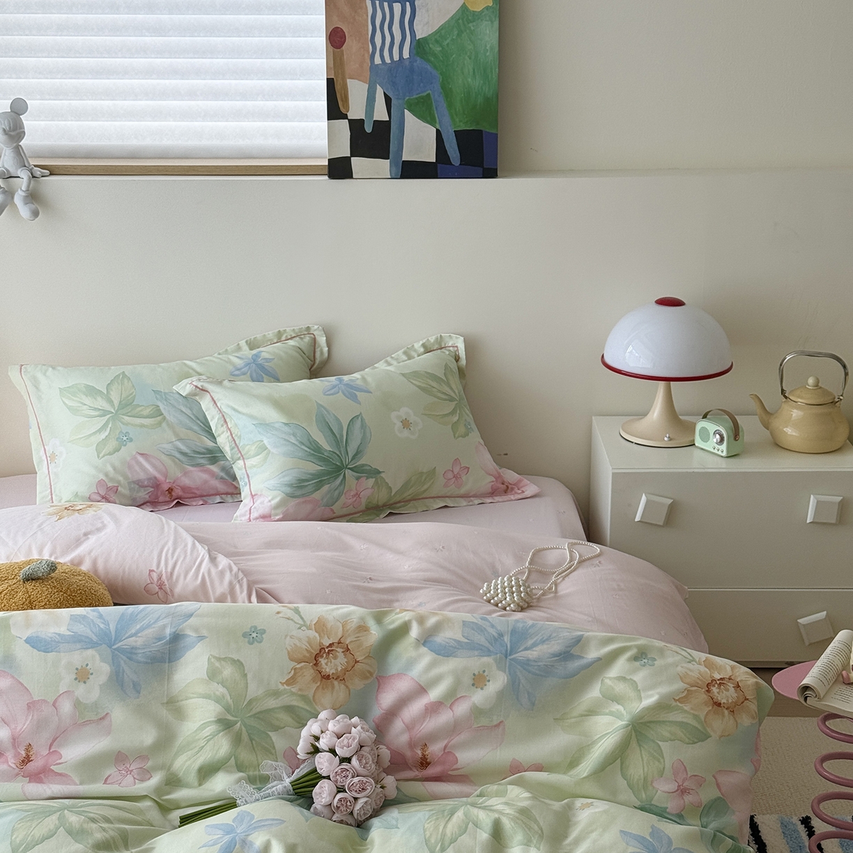 91家纺网 家纺一手货源 找家纺 于果 2025新款全棉13070四件套10） 玉兰小景