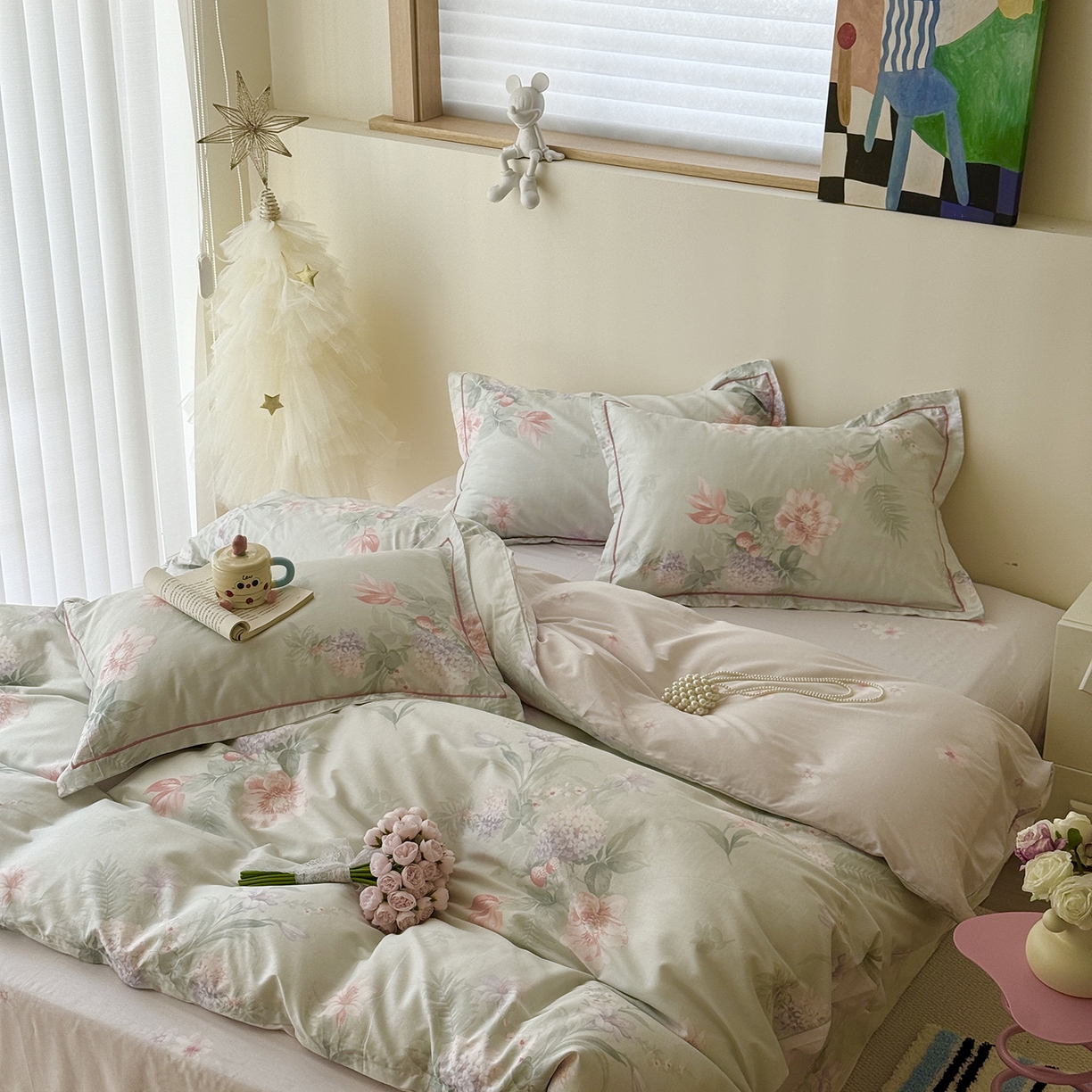 91家纺网 家纺一手货源 找家纺 于果 2025新款全棉13070四件套10） 青梅如豆