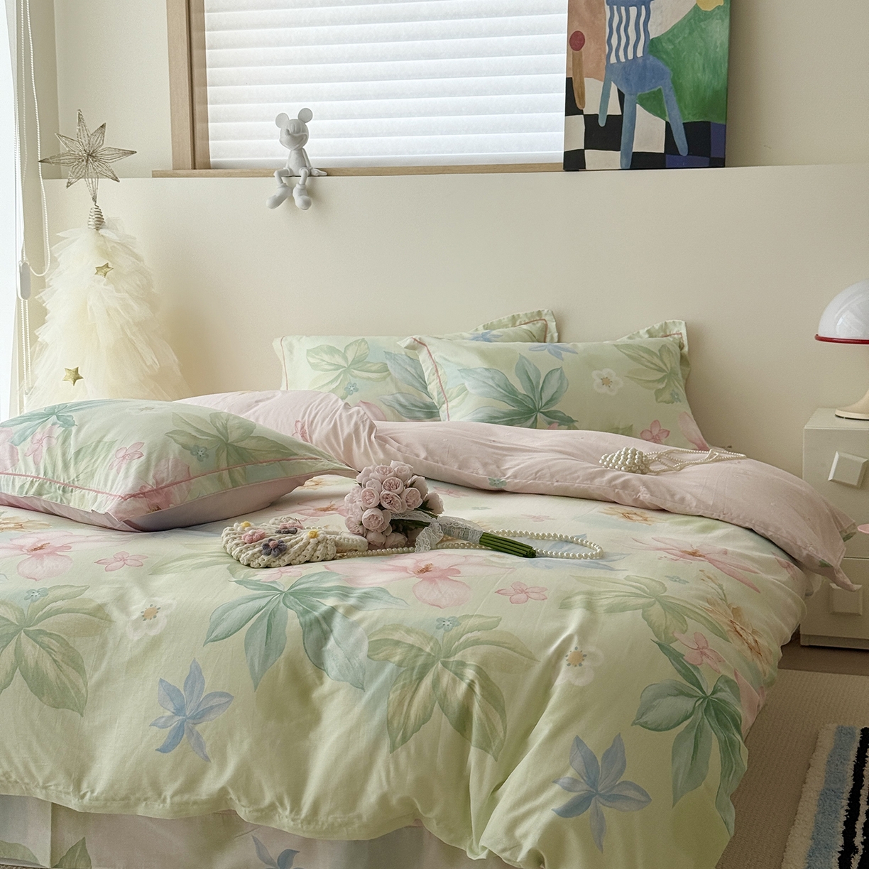 91家纺网 家纺一手货源 找家纺 于果 2025新款全棉13070四件套10） 玉兰小景