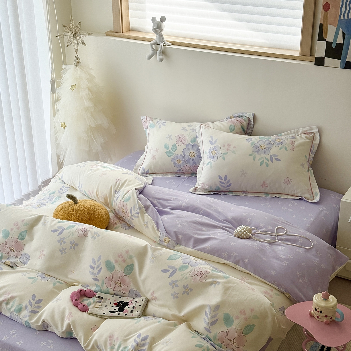 91家纺网 家纺一手货源 找家纺 于果 2025新款全棉13070四件套10） 朴雅