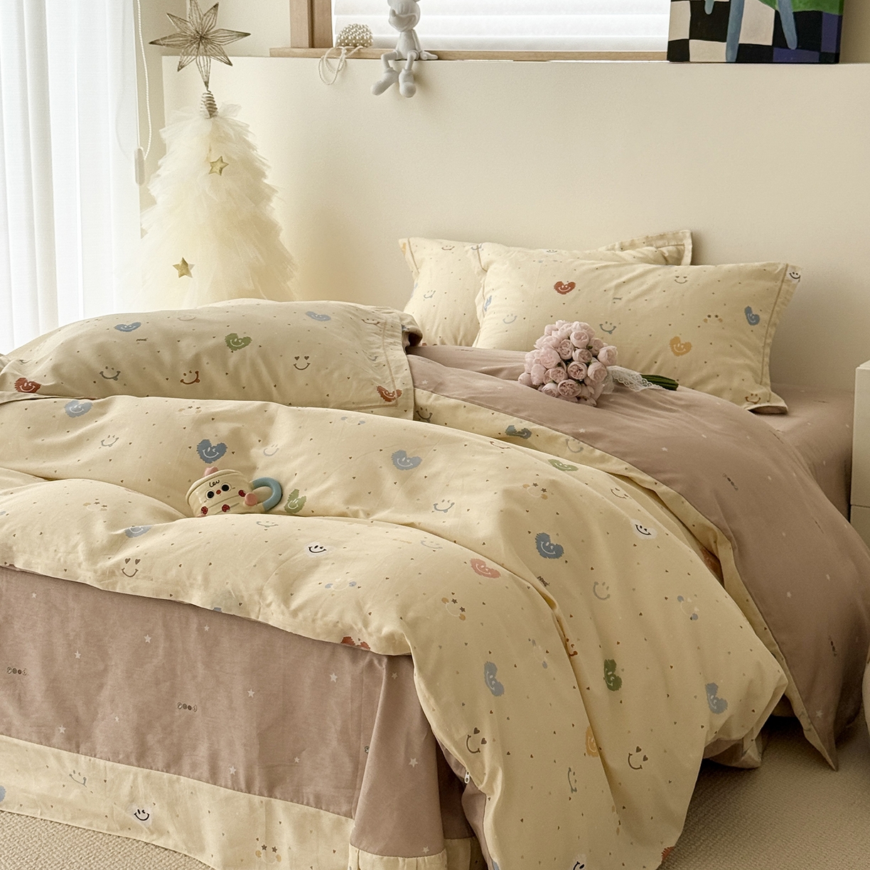 91家纺网 家纺一手货源 找家纺 于果 2025新款全棉13070四件套10） 温暖笑脸