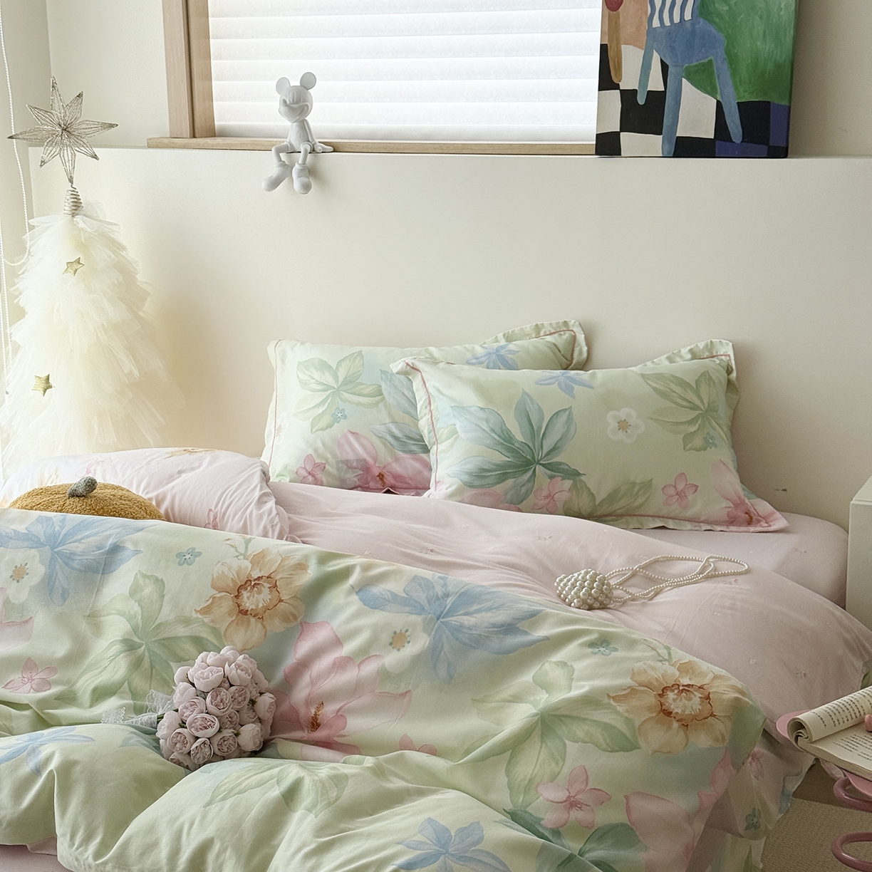 91家纺网 家纺一手货源 找家纺 于果 2025新款全棉13070四件套10） 玉兰小景