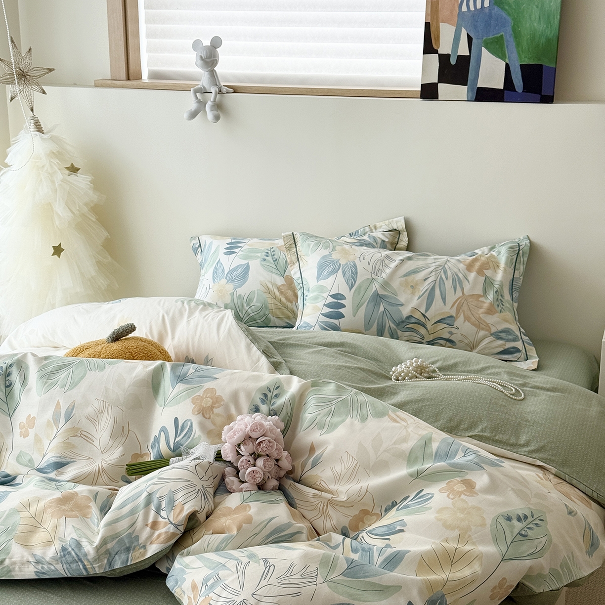 91家纺网 家纺一手货源 找家纺 于果 2025新款全棉13070四件套10） 珊瑚芦苇