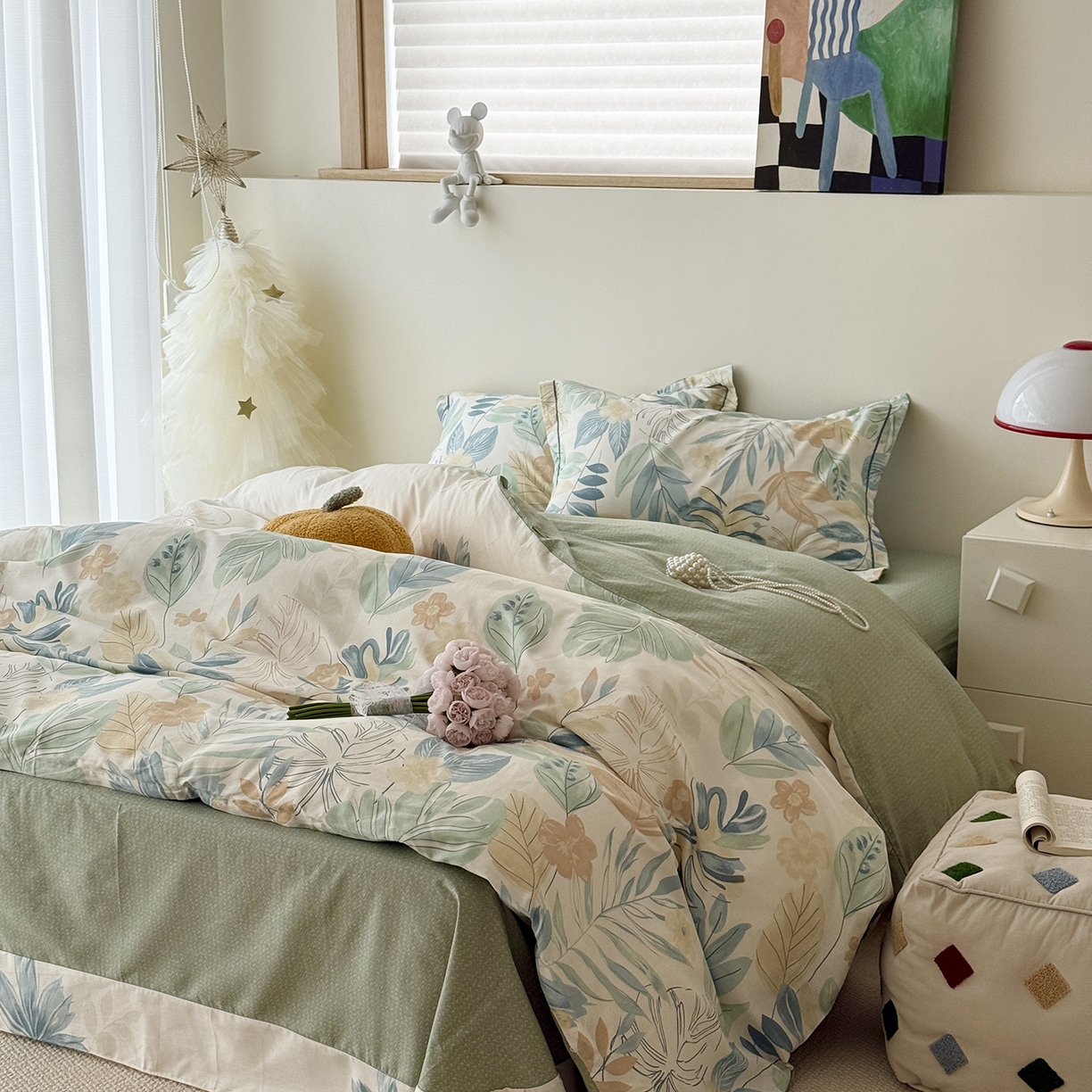 91家纺网 家纺一手货源 找家纺 于果 2025新款全棉13070四件套10） 珊瑚芦苇