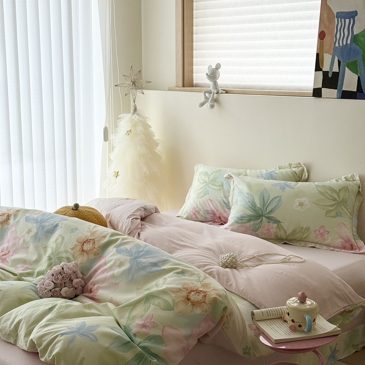 91家纺网 家纺一手货源 找家纺 于果 2025新款全棉13070四件套10） 玉兰小景