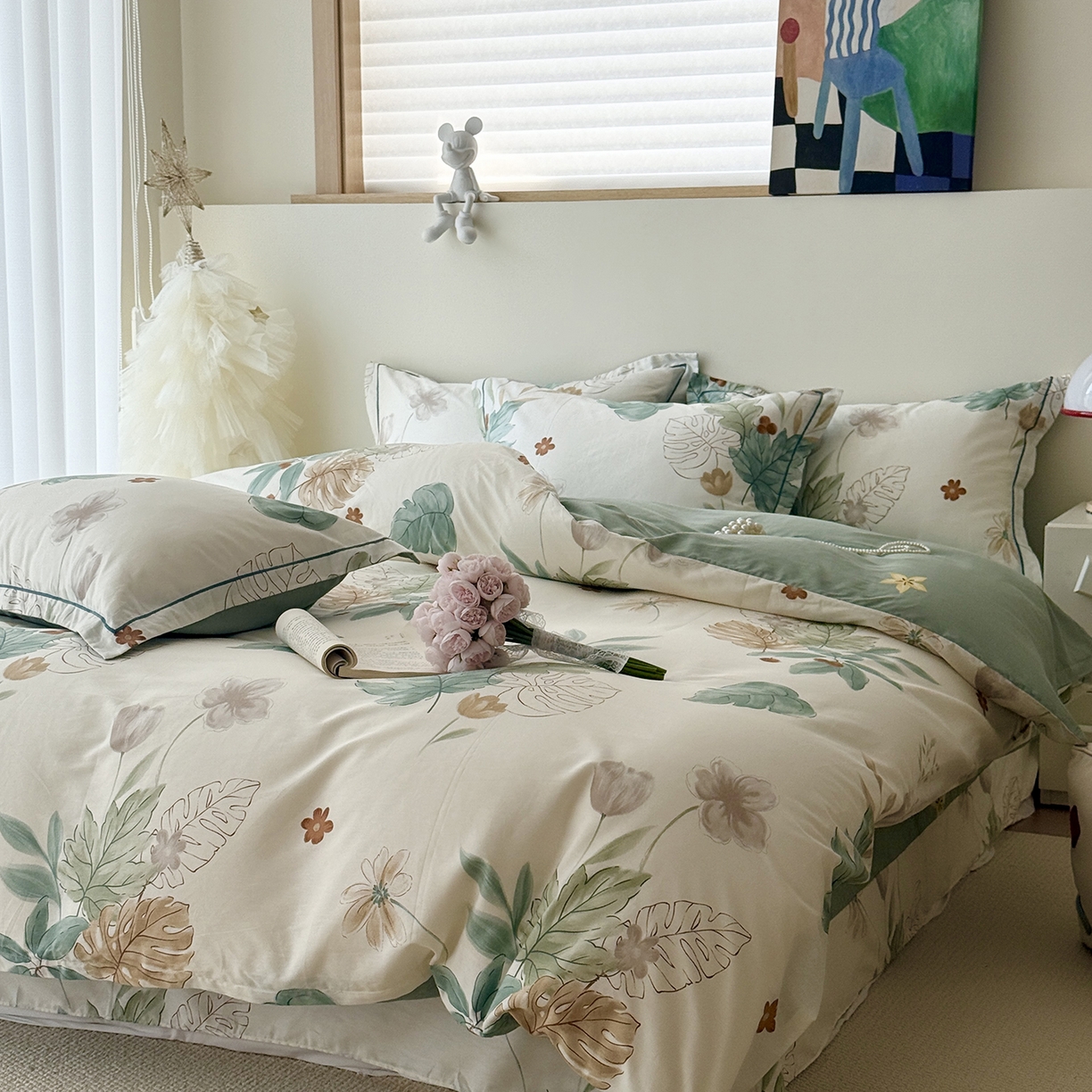 91家纺网 家纺一手货源 找家纺 于果 2025新款全棉13070四件套10） 晨枝摇