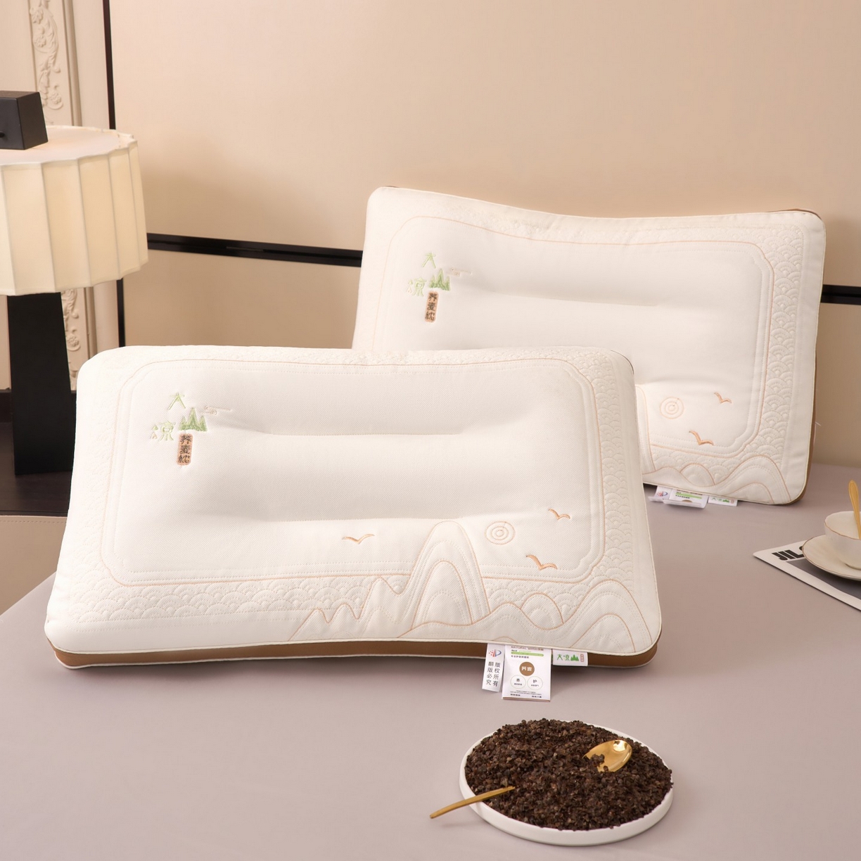 91家纺网 家纺一手货源 找家纺 晚儿 2025新款大凉山荞麦枕头枕芯 大凉山荞麦-飞鸟图