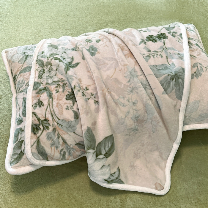 91家纺网 家纺一手货源 找家纺 诺梵家纺 2025新款牛奶绒印花包边四件套 芬芳-绿